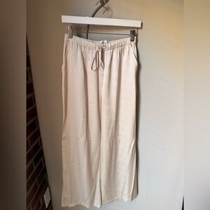 Abercrombie Satin Cream Wide-Leg Pants